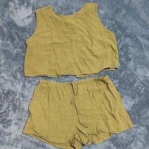 Olive Green Tank & Shorts
